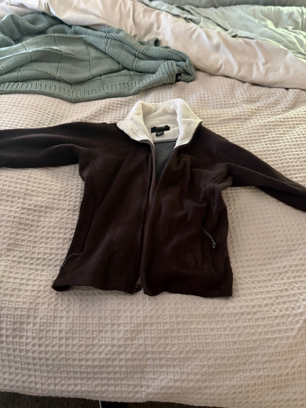 Mountain Hardwear Brown Jacket with Cream Collar